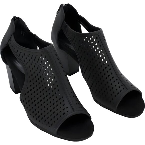 Easy Street Amiri Block Heel Peep Toe Sandals Black Women's US 10M - Picture 4 of 6